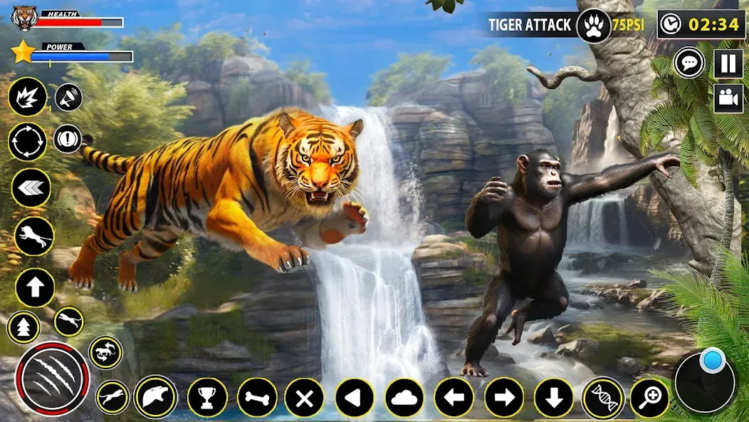 Скачать Tiger Simulator Lion games 3D (Тигровый Симулятор Игр Льва 3D) взлом на бесконечные деньги + мод меню screen 2