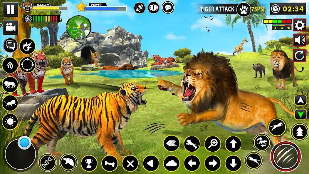 Скачать Tiger Simulator Lion games 3D (Тигровый Симулятор Игр Льва 3D) взлом на бесконечные деньги + мод меню screen 5