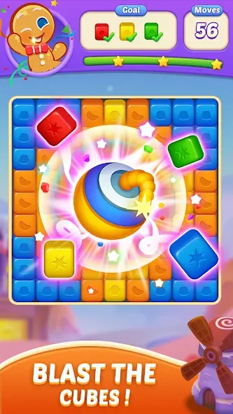 Скачать Candy Blast Fever:Cubes Crush (Кенди Бласт Фивер) взлом на бесконечные деньги + мод меню screen 3