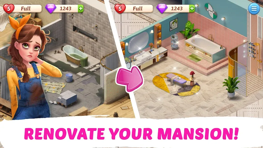 Скачать My Story — Mansion Makeover взлом на бесконечные деньги + мод меню screen 2