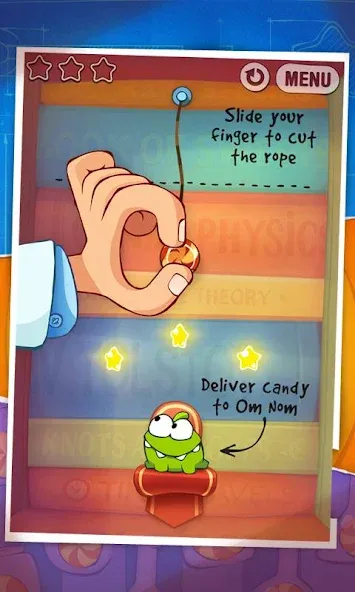 Скачать Cut the Rope: Experiments (Кат зе Роуп) взлом на бесконечные деньги + мод меню screen 5