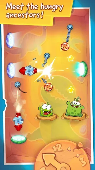 Скачать Cut the Rope: Time Travel (Сат зе Роуп) взлом на бесконечные деньги + мод меню screen 4