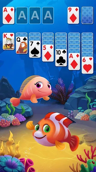 Скачать Solitaire Fish Klondike Card (Солитер Карточная игра Клондайк Фиш) взлом на бесконечные деньги + мод меню screen 1