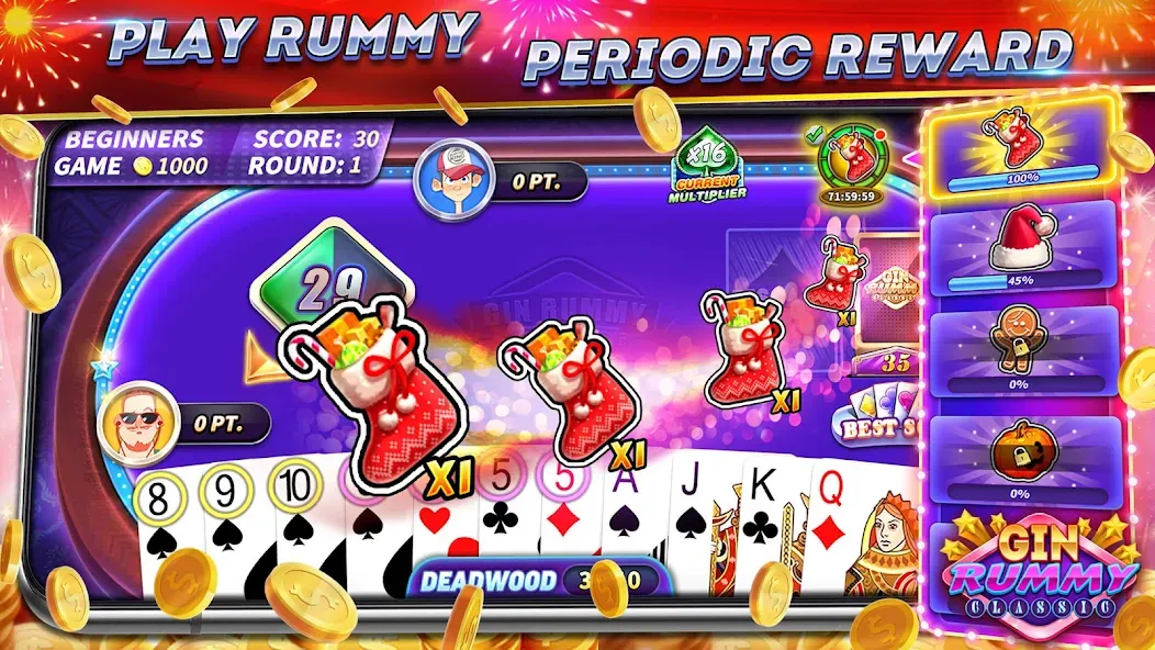 Скачать Gin Rummy Online & Offline взлом на бесконечные деньги + мод меню screen 1