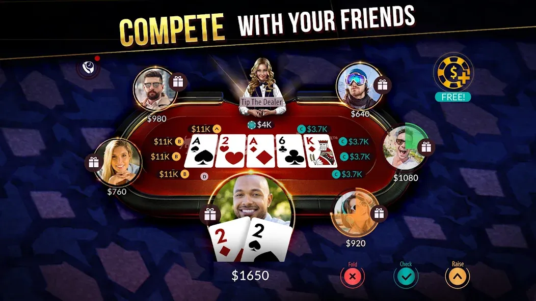 Скачать Zynga Poker ™ – Texas Holdem (Зинга Покер) взлом на бесконечные деньги + мод меню screen 3