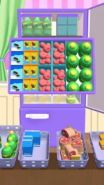 Скачать Fill Up Fridge：Organizing Game взлом на бесконечные деньги + мод меню screen 4