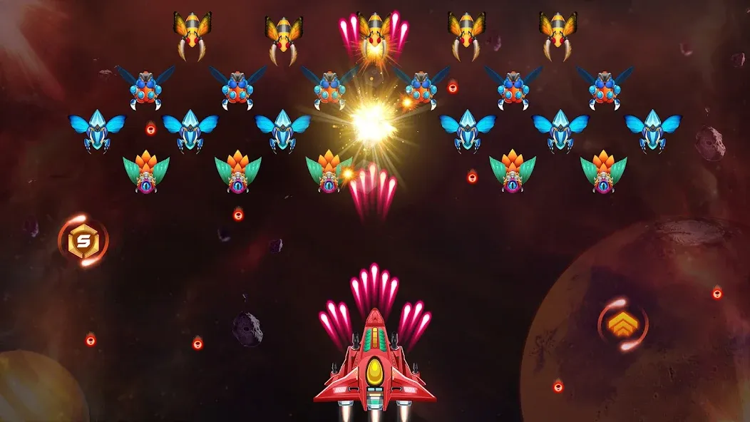 Скачать Galaxy Attack — Alien Shooter (Гэлэкси аттак) взлом на бесконечные деньги + мод меню screen 5