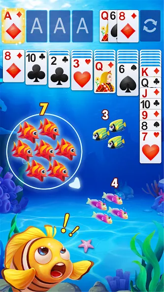 Скачать Solitaire Fish взлом на бесконечные деньги + мод меню screen 1