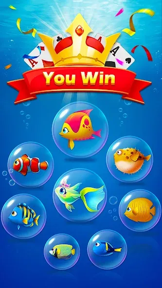 Скачать Solitaire Fish взлом на бесконечные деньги + мод меню screen 4