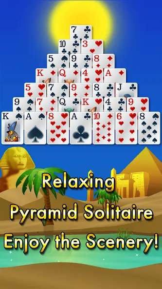 Скачать Pyramid Solitaire — Egypt (Пирамиды пасьянс) взлом на бесконечные деньги + мод меню screen 1