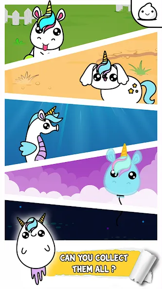 Скачать Unicorn Evolution Merge Kawaii (Юникорн Эволюшн Мерж Кавай) взлом на бесконечные деньги + мод меню screen 3