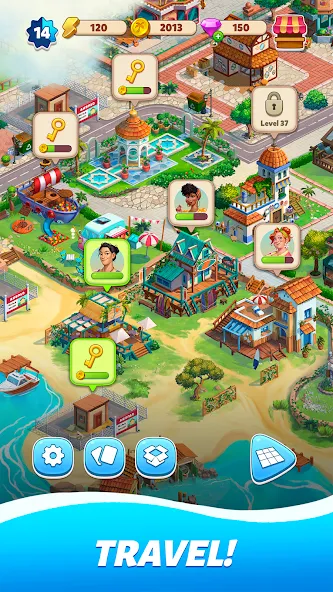 Скачать Travel Town — Merge Adventure (Трэвел Таун) взлом на бесконечные деньги + мод меню screen 4