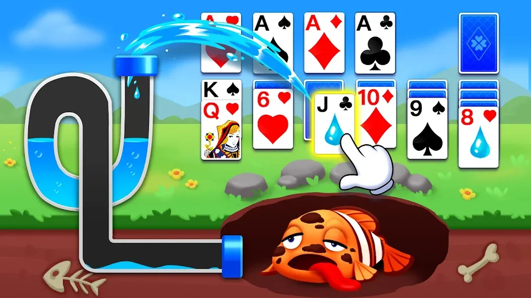 Скачать Solitaire Ocean взлом на бесконечные деньги + мод меню screen 1