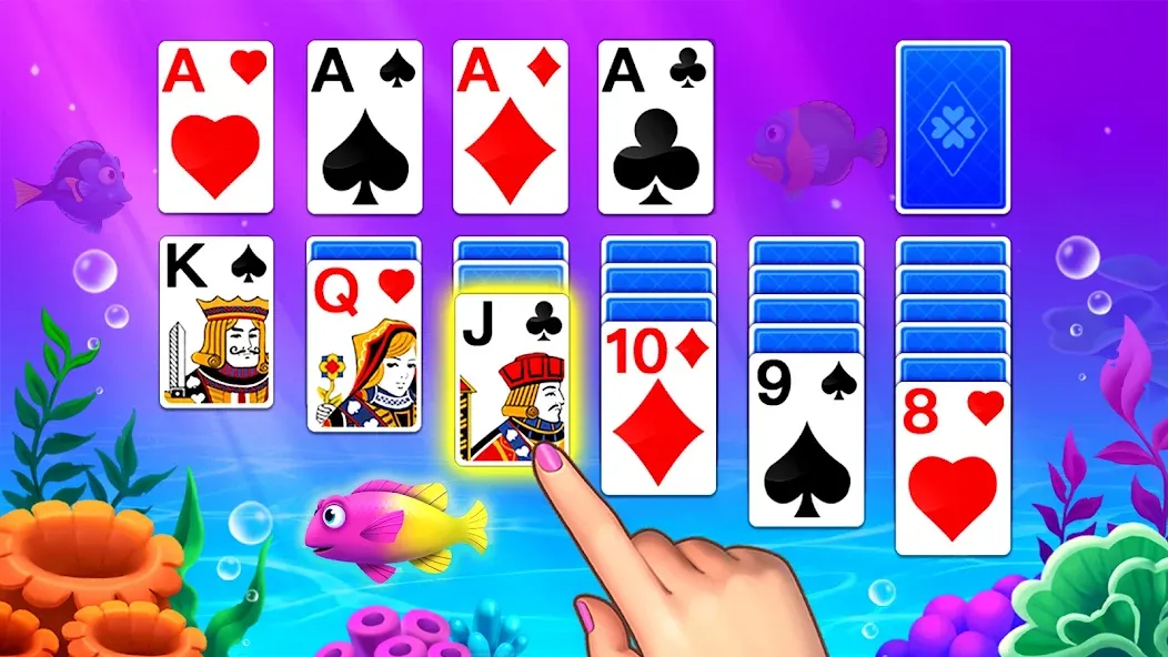 Скачать Solitaire Ocean взлом на бесконечные деньги + мод меню screen 3