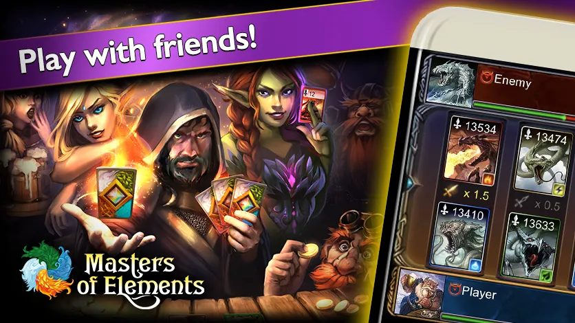 Скачать Masters of Elements－Online CCG взлом на бесконечные деньги + мод меню screen 4