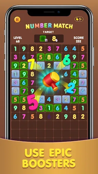 Скачать Number Match: Ten Crush Puzzle (Намбер Матч) взлом на бесконечные деньги + мод меню screen 1