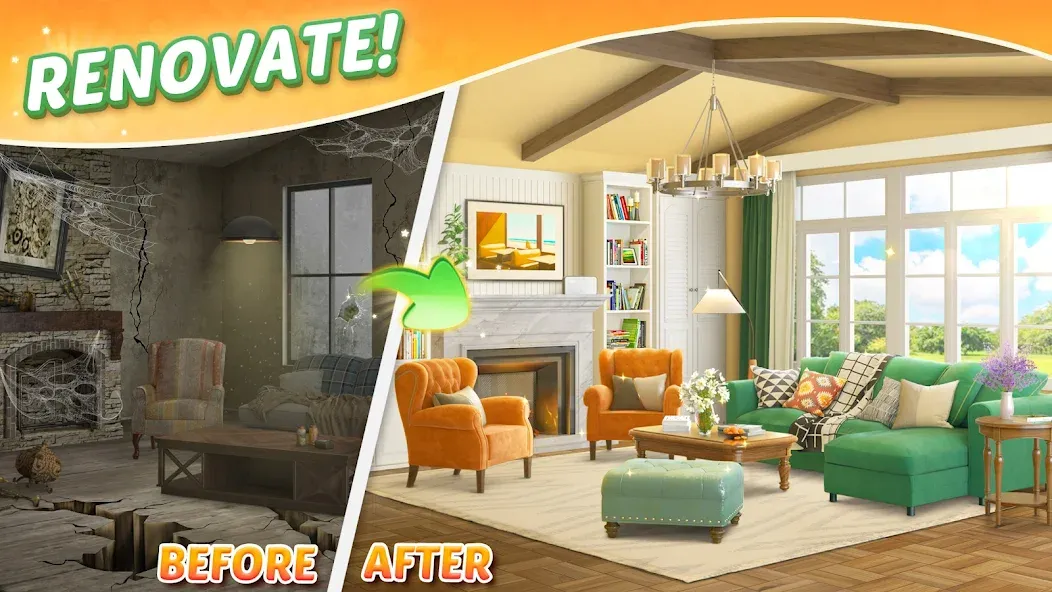 Скачать Solitaire Dream Decor (Дрим Декор) взлом на бесконечные деньги + мод меню screen 2