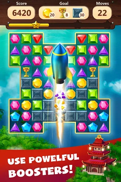 Скачать Jewels Planet — Match 3 Puzzle взлом на бесконечные деньги + мод меню screen 4