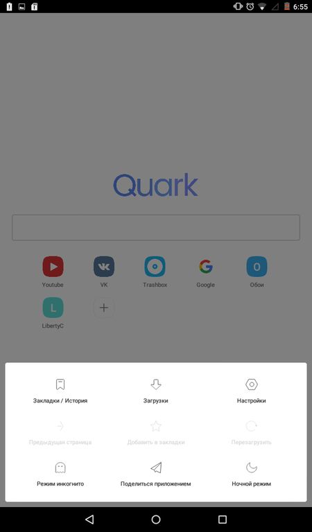 Скачать Quark Browser на Андроид — Русская версия screen 3